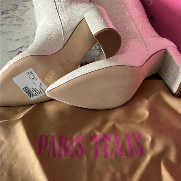 Paris Texas Ivory Croc-Embossed Heeled Boots - Picture 3 of 7